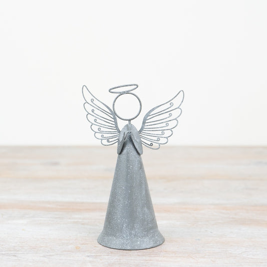 Rustic Metal Angel Ornament – 15.5cm Traditional Christmas Decoration, Festive Home Décor