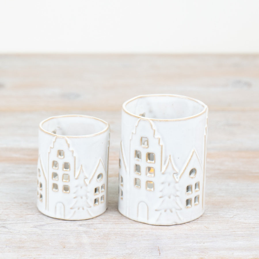 House Design Candle Cup – 9.9cm Ceramic Tea Light Holder
