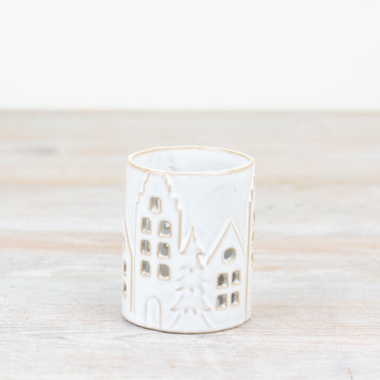 House Design Candle Cup – 9.9cm Ceramic Tea Light Holder