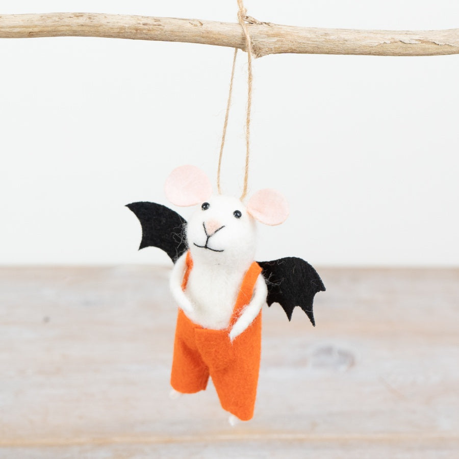 Felt Bat Mouse Deco, 11cm