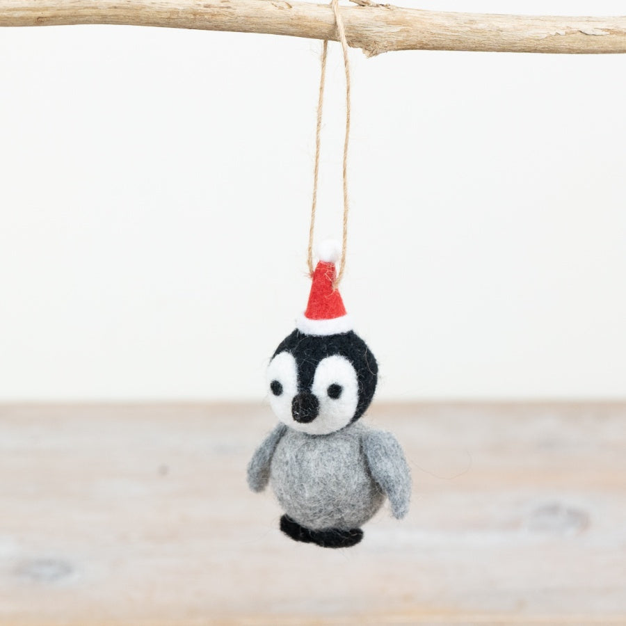 Christmas Felt Penguin Hanger, 7cm