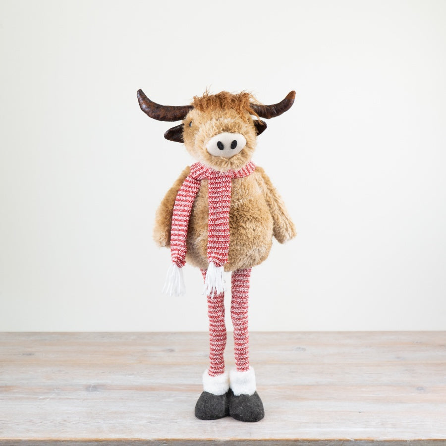 Standing Highland Cow Decoration – 46cm Rustic Country Christmas Ornament