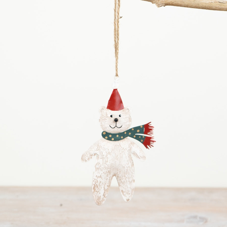 Polar Bear Hanging Decoration, 13.5cm