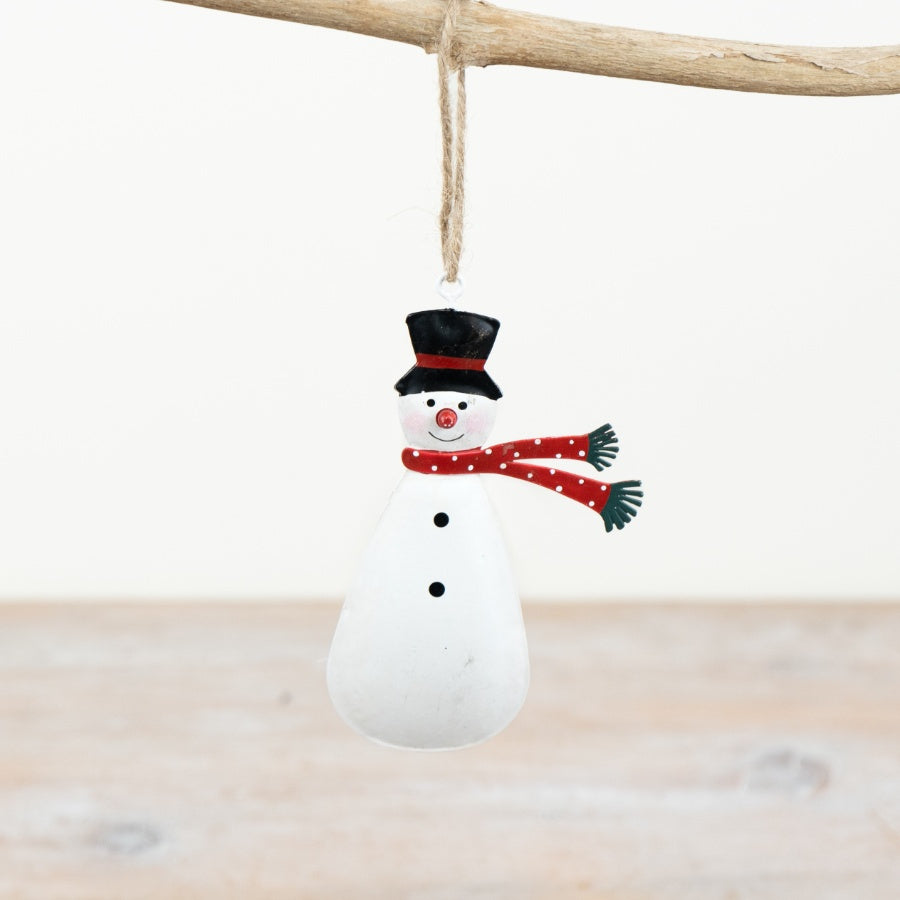 Metal Hanging Snowman, 19cm