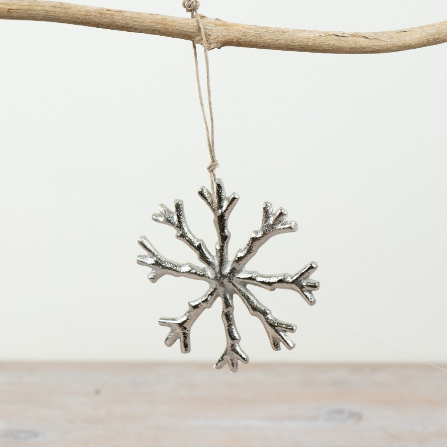 Hanging Aluminium Snow flake Deco, 10cm 