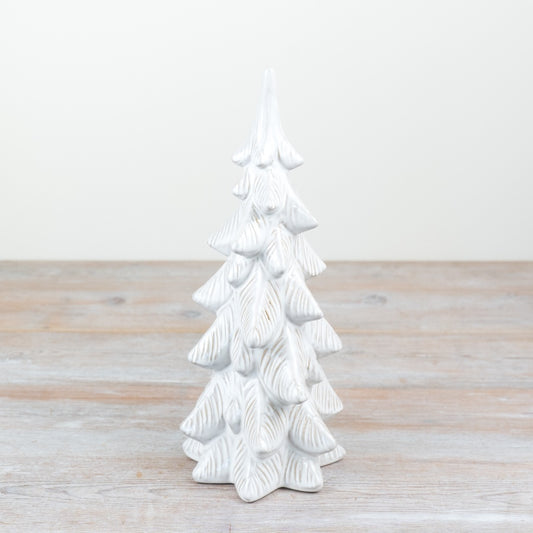 Tall White Tree Deco, 33cm