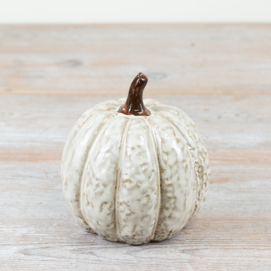 11cm Glazed Pumpkin Ornament – Porcelain Autumn Decoration, Elegant Seasonal Display