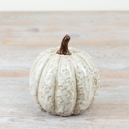 11cm Glazed Pumpkin Ornament – Porcelain Autumn Decoration, Elegant Seasonal Display