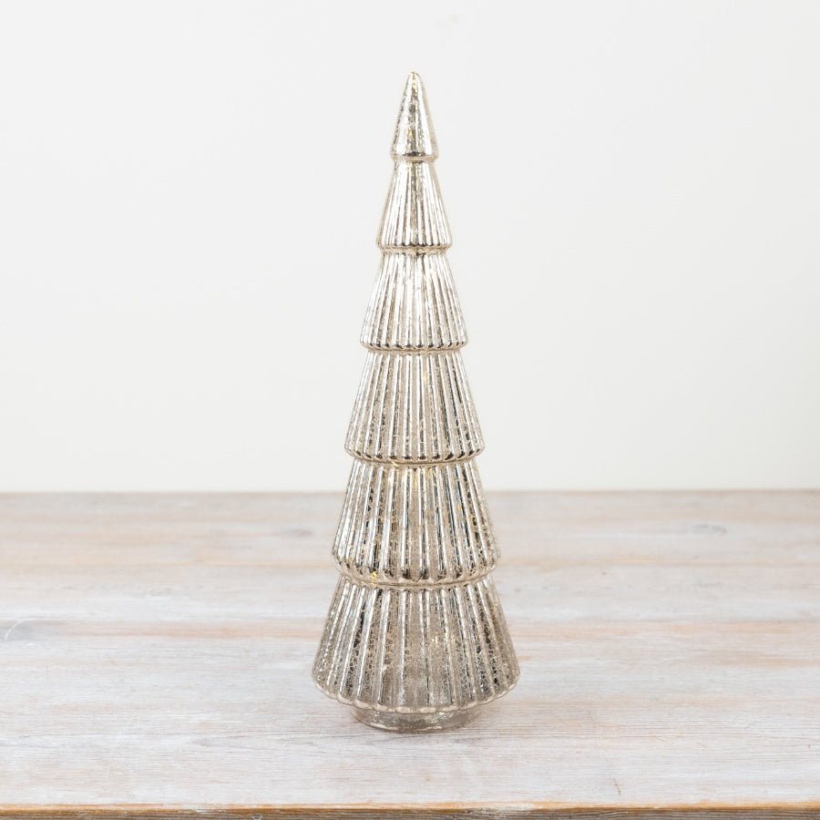 Light Up Glass Tree Decoration, 25cm