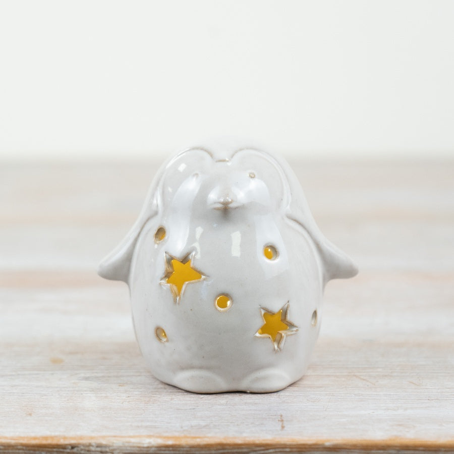 LED Penguin with Stars – 8.8cm Light-Up Christmas Ornament, Battery Operated Festive Décor