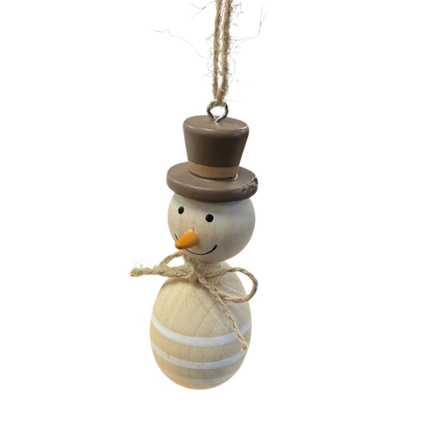 Wooden Snowman Hanger, 10.5cm