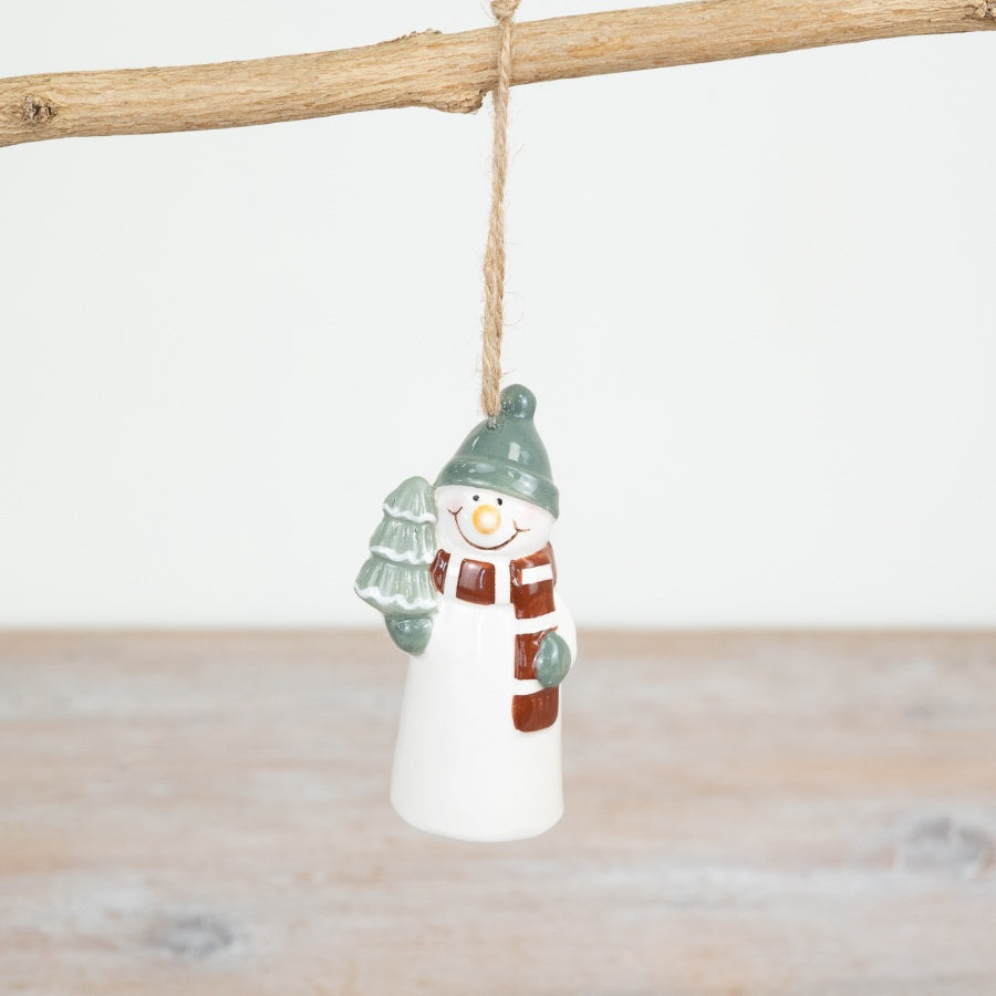 Hanging Snowman Deco, 9cm