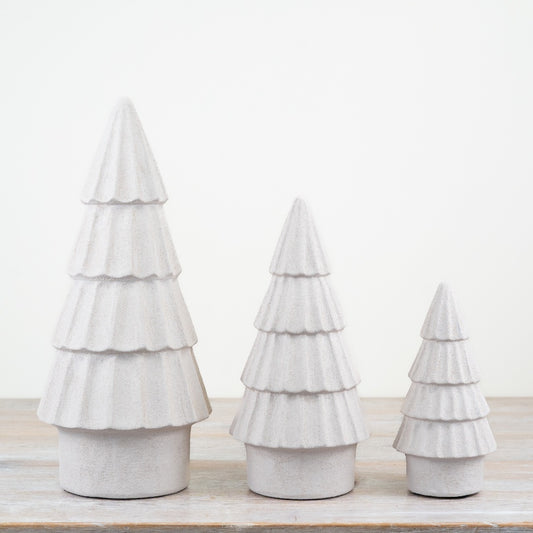 White Tiered Tree Ornament, 37.5cm