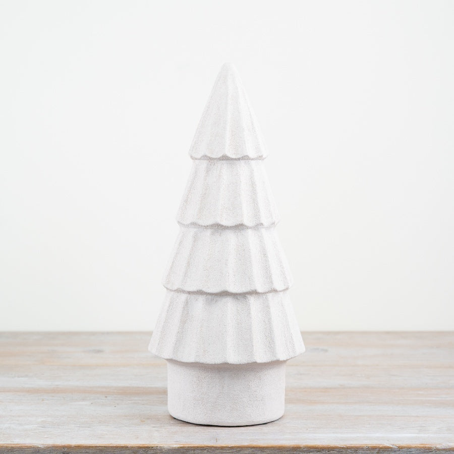 White Tiered Tree Ornament, 37.5cm