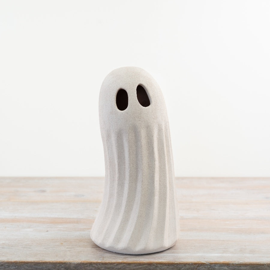 White Ghost Figurine Halloween Tealight Decoration Spooky Seasonal Home Décor 32.5cm Item #74829