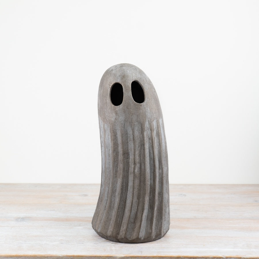 Large Grey Ghost Figurine 41cm – Light-Up Halloween Decoration, Outdoor Indoor Spooky Decor Ornament