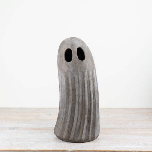 Large Grey Ghost Figurine 41cm – Light-Up Halloween Decoration, Outdoor Indoor Spooky Decor Ornament