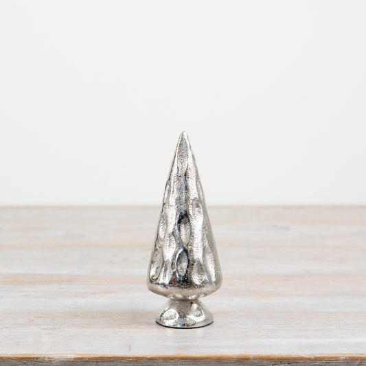 Silver Hammered Metal Tree 15cm