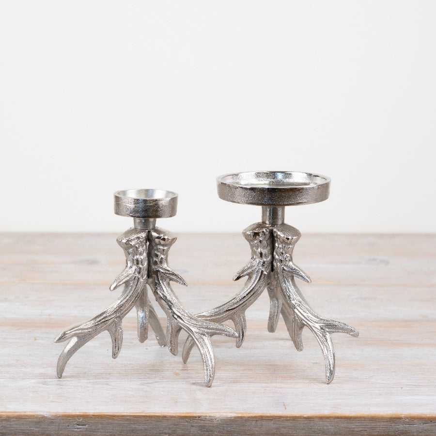 Metal Antler Candle Holder 15cm
