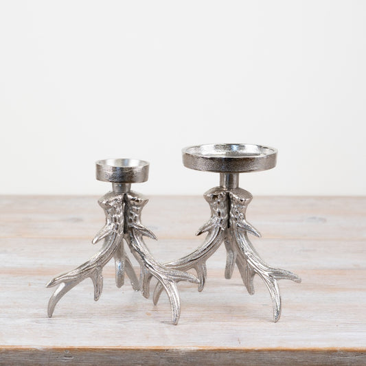 Metal Antler Candle Holder 15cm