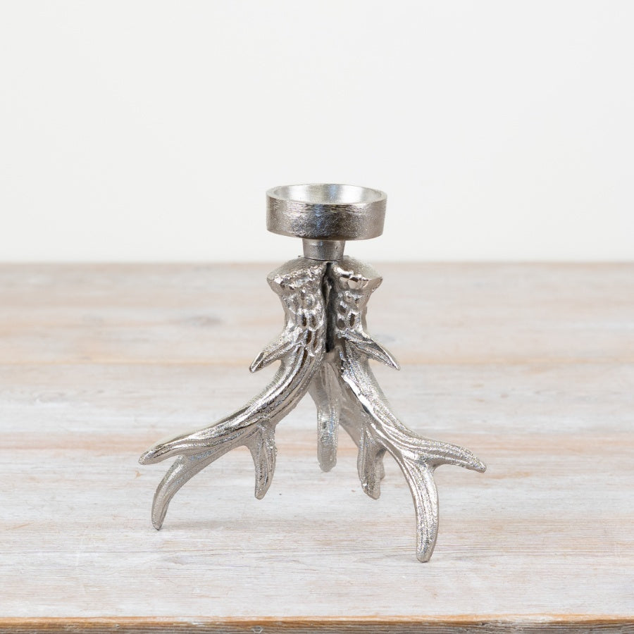 Metal Antler Candle Holder 15cm