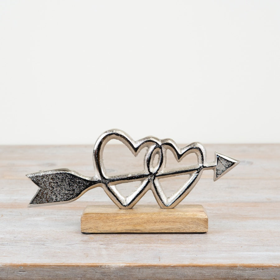 Double Heart Mounted Deco, 26cm