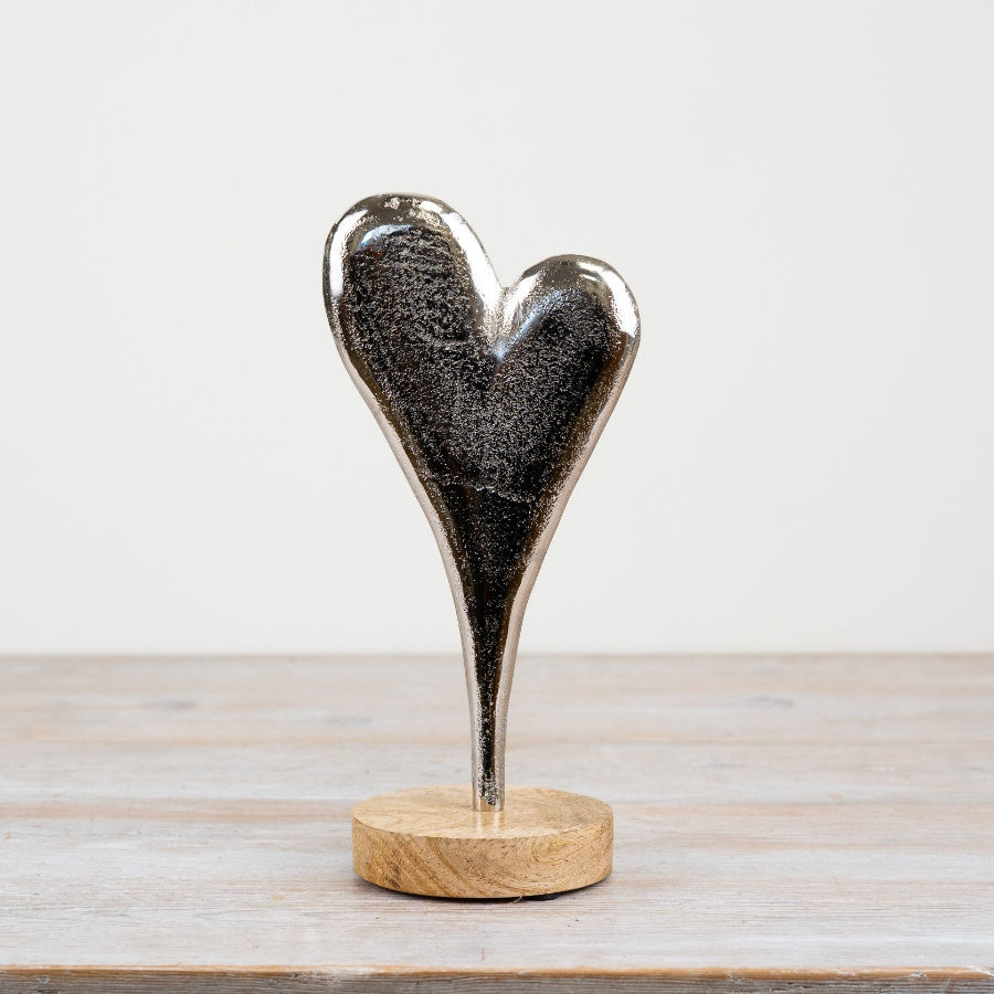 Heart On Wood Base, 27cm