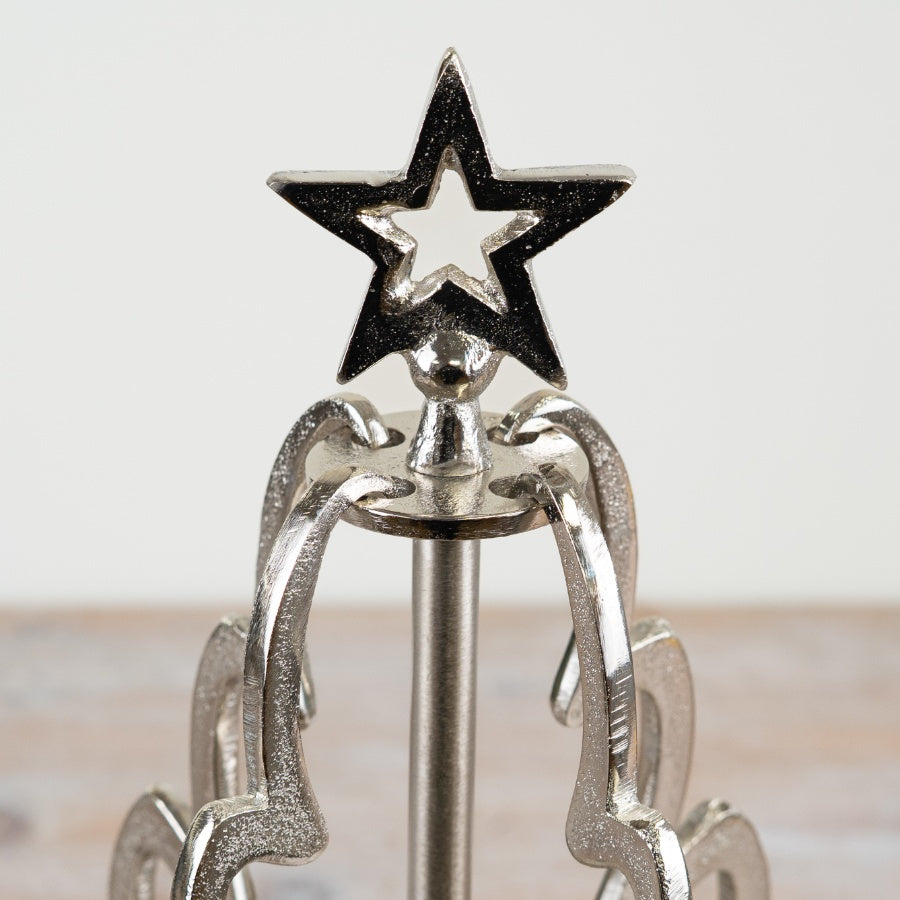 Tree T-Light Holder – 26cm Metal Candle Stand, Festive Christmas Tealight Decoration