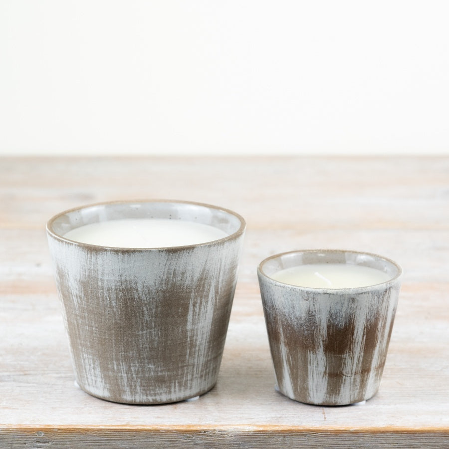 Ceramic Pot with Wax Candle – 11cm Elegant Home Décor, Cozy Gift Candle in Ceramic Holder