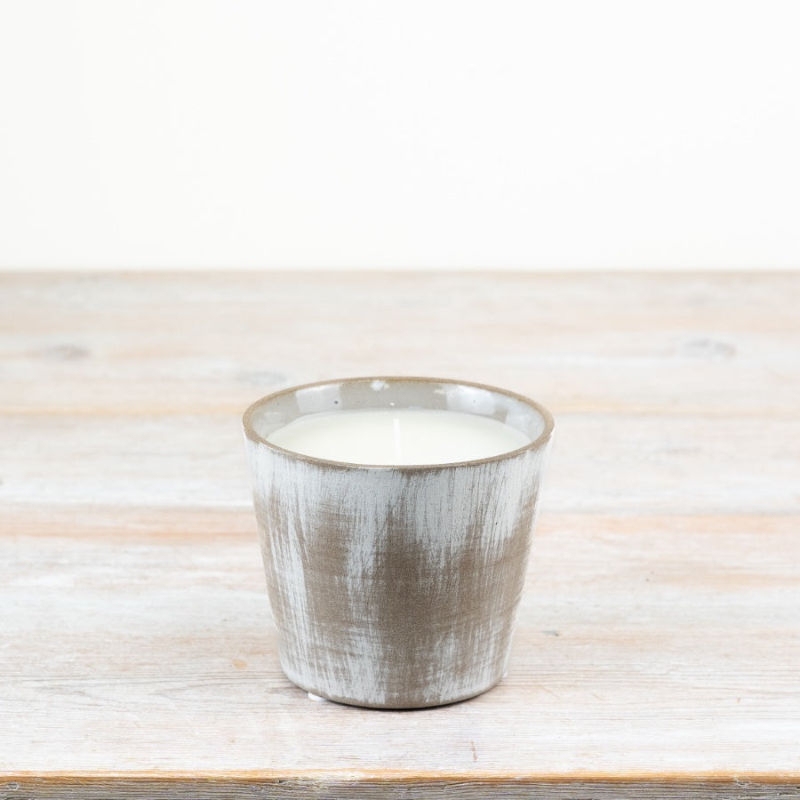 Ceramic Pot with Wax Candle – 11cm Elegant Home Décor, Cozy Gift Candle in Ceramic Holder