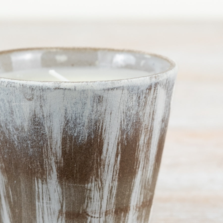 Ceramic Pot with Wax Candle – 11cm Elegant Home Décor, Cozy Gift Candle in Ceramic Holder