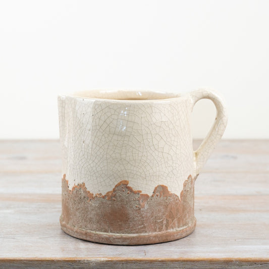 Ido Cream Jug 19cm Distressed Cream and Brown Handcrafted Vase Pitcher