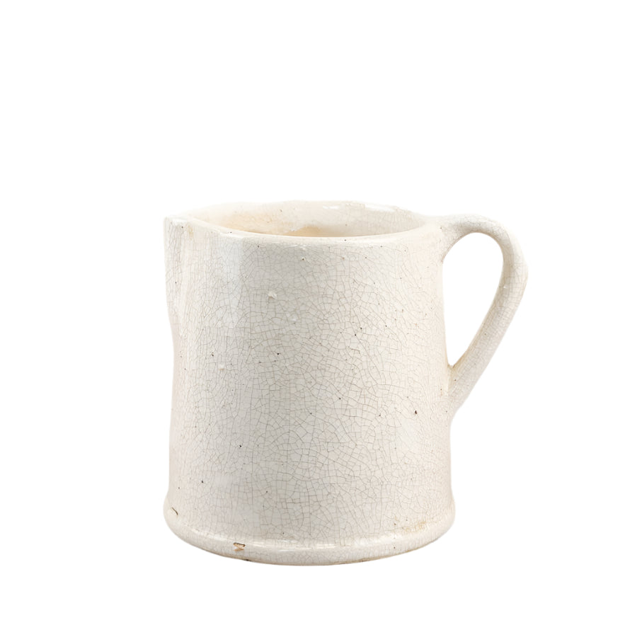 Jolee White Distressed Jug 22cm – Rustic Ceramic Vase Pitcher