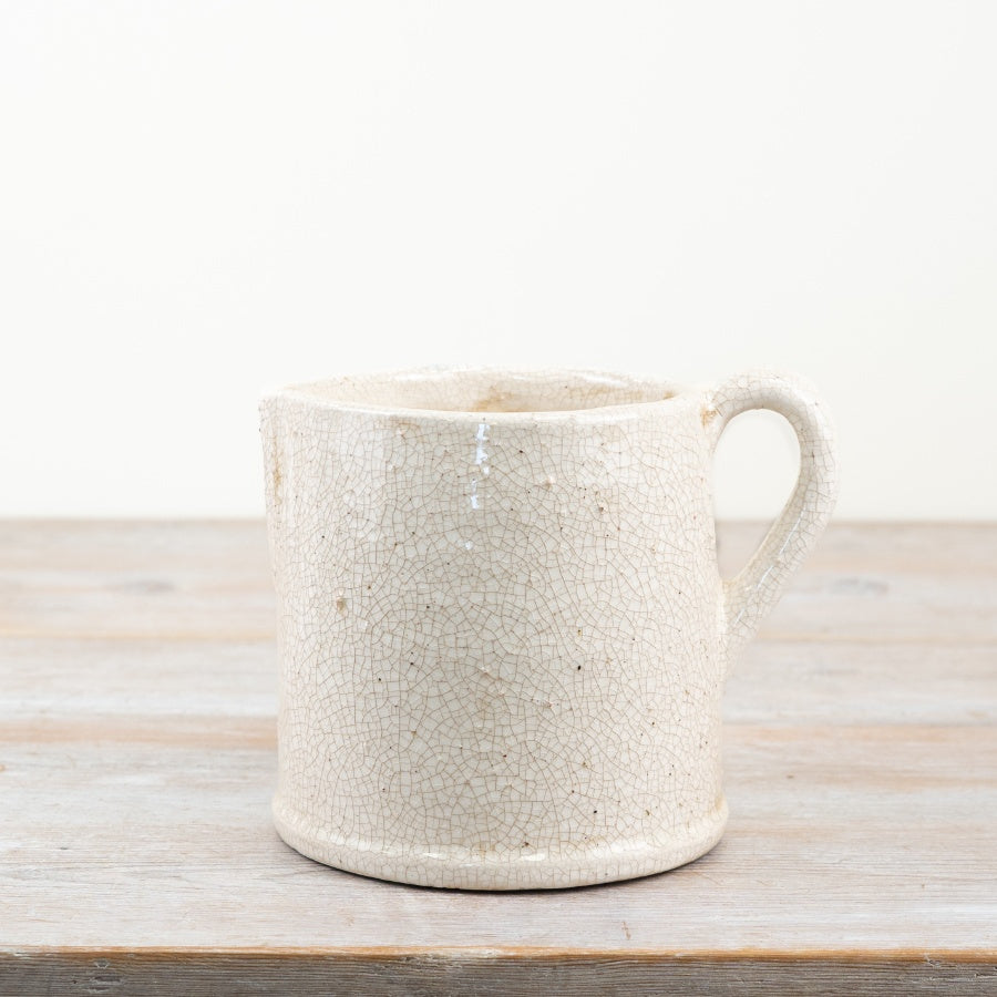 Jolee White Distressed Jug 19cm – Rustic Ceramic Vase Pitcher