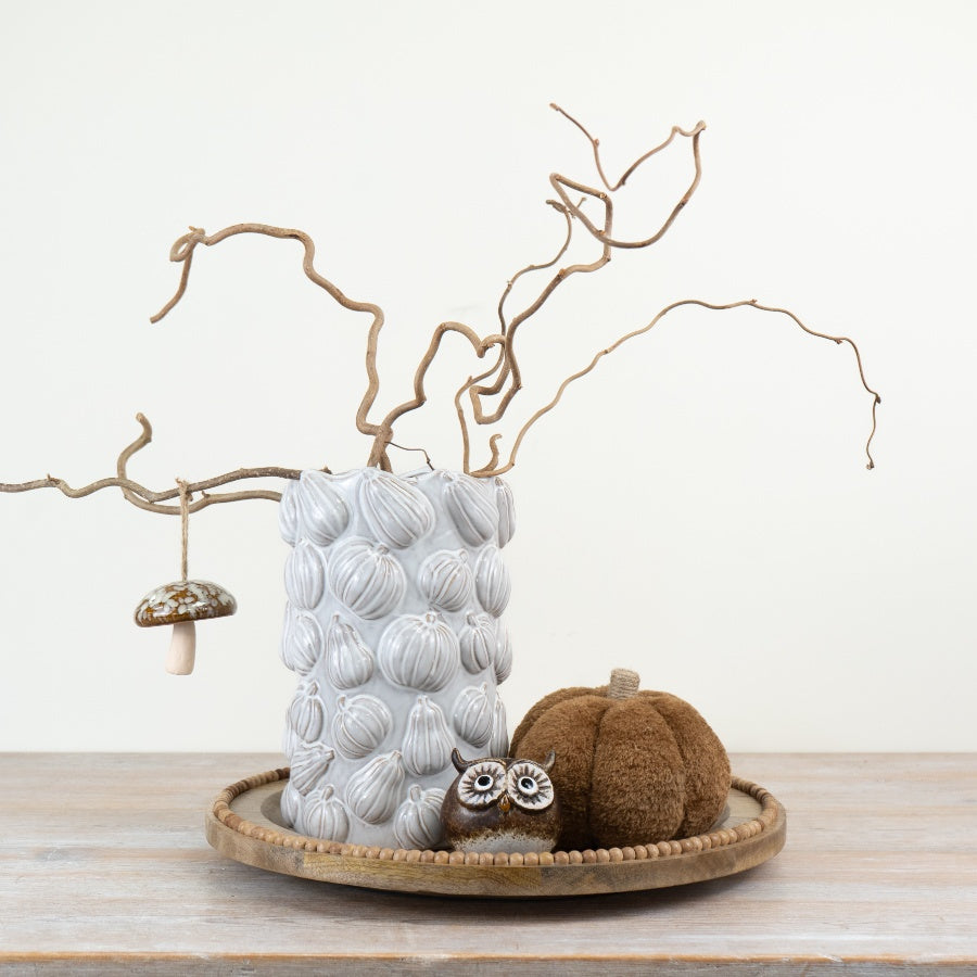 Pumpkin Flower Vase – 24.5cm Ceramic Autumn Decoration, Rustic Floral Display
