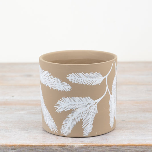 Leaf Terracotta Planter 13.5cm Embossed Design Rustic Flower Pot