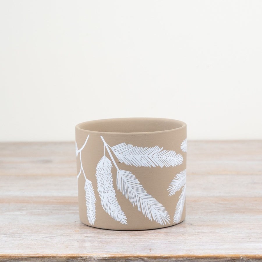 Leaf Terracotta Planter 11.8cm Embossed Design Rustic Flower Pot