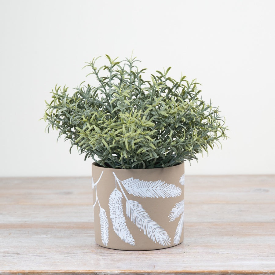 Leaf Terracotta Planter 11.8cm Embossed Design Rustic Flower Pot