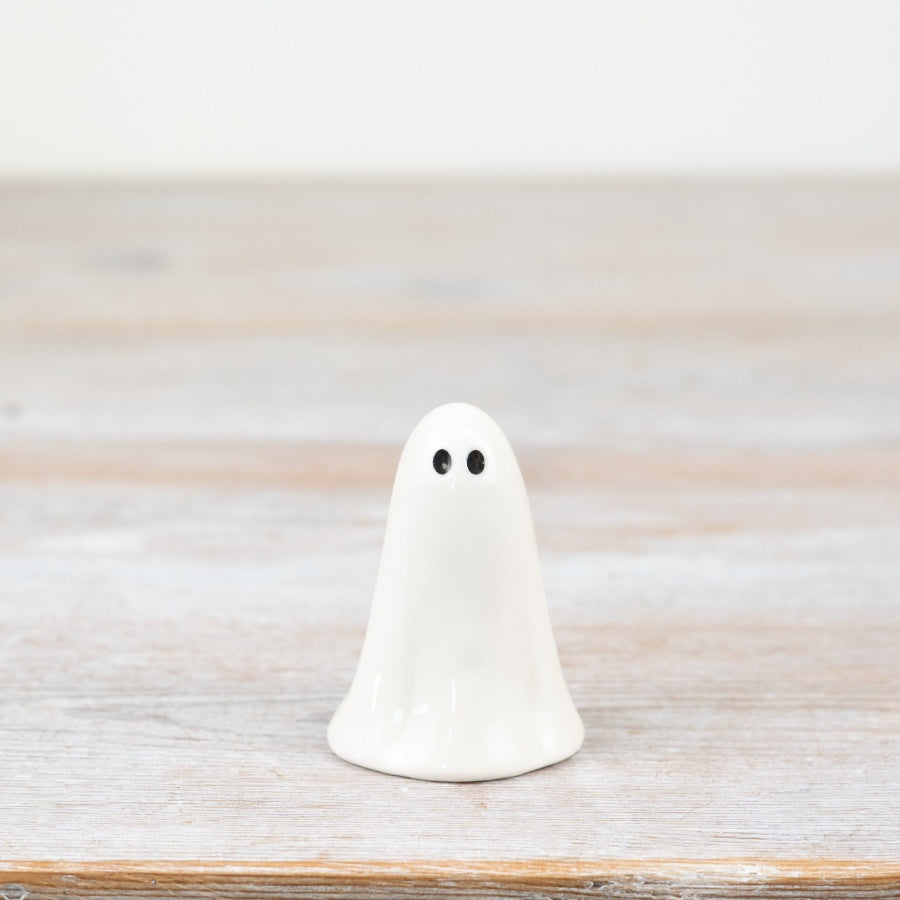 Glossy Ghost Ornament – 6cm Ceramic Halloween Decoration