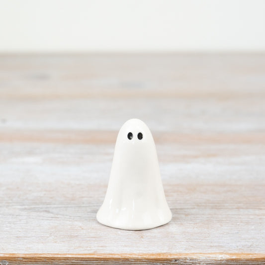 Glossy Ghost Ornament – 6cm Ceramic Halloween Decoration