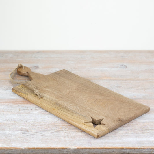 Wood Star Cut Out Chopping Board, 49cm