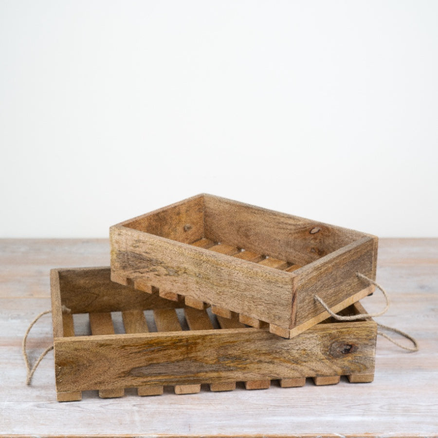 Slatted Wooden Tray, 30cm