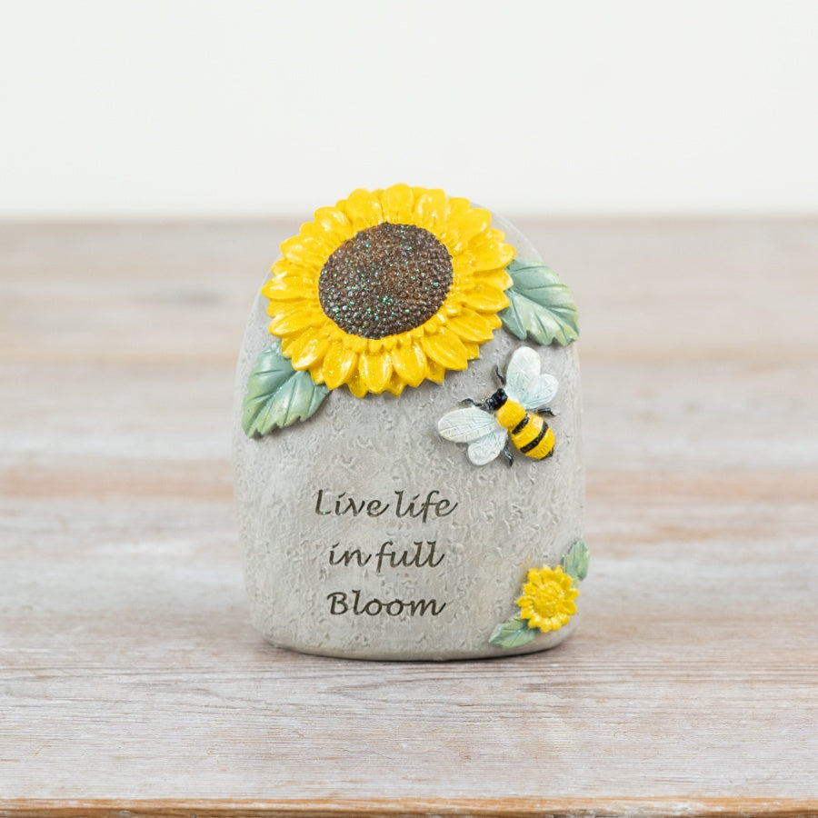 Garden Sunflower Bee Plaque, 10cm