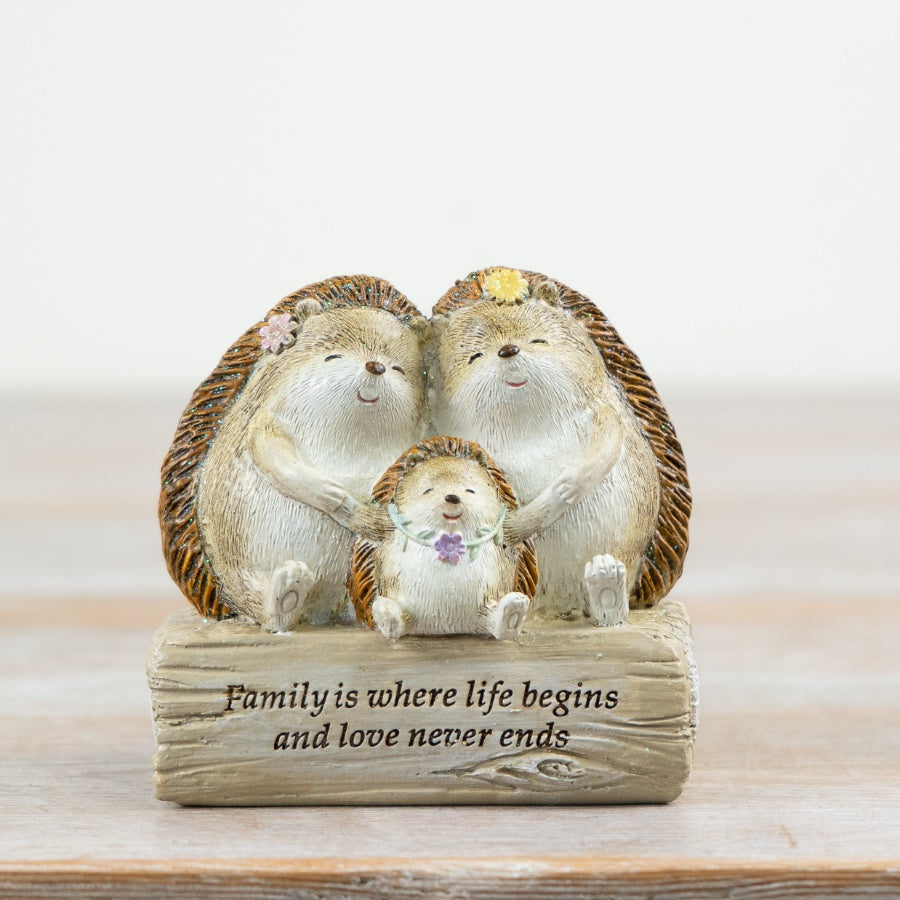 Family Hedgehog Plaque, 8.5cm