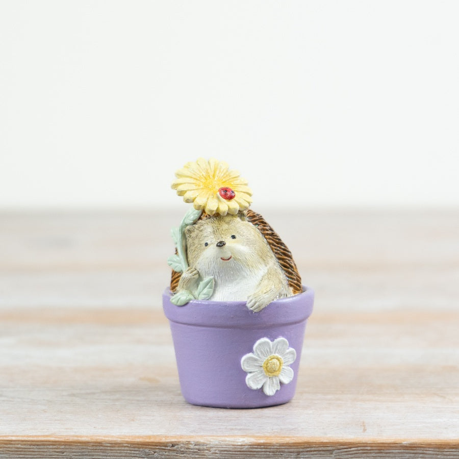 Hedgehog in Plant Pot, 9cm
