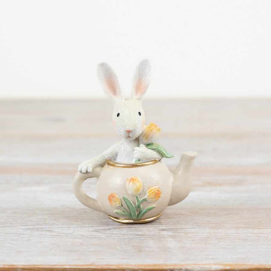 Rabbit Tea Pot Ornament, 10cm
