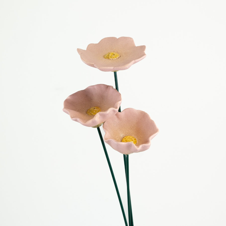 3/A Flower Poppy Garden Stake, 50cm