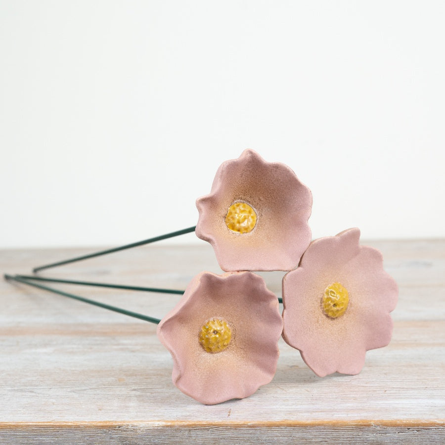 3/A Flower Poppy Garden Stake, 50cm