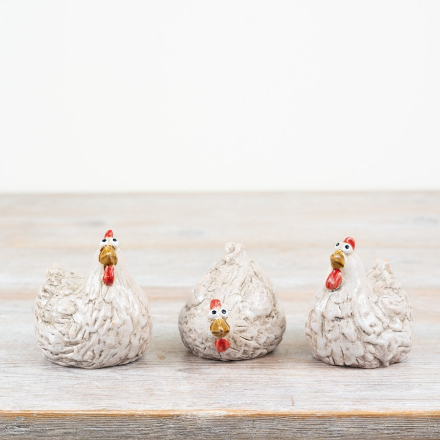 Rustic Chicken Deco, 9.6cm