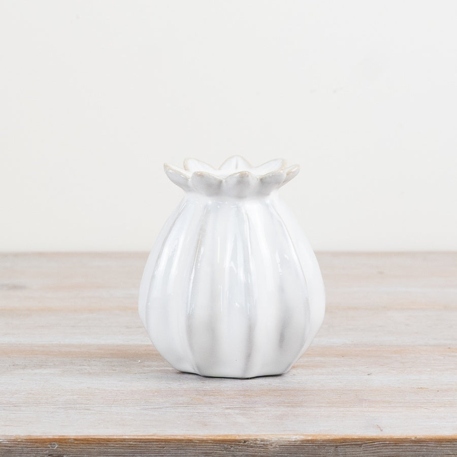 Poppy Bud Vase – 16cm Rustic Farmhouse Ceramic, Spring Flower Display